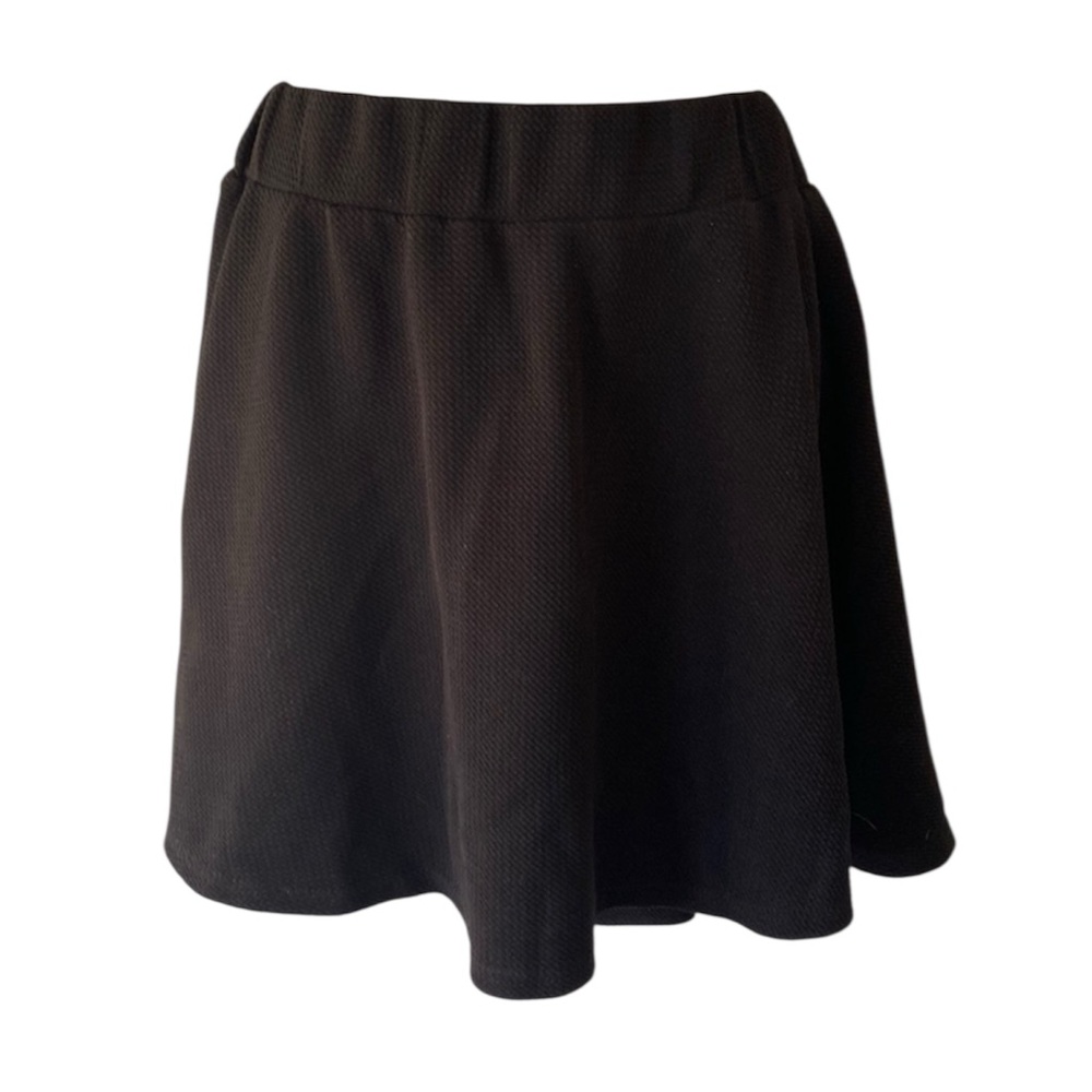 SHEIN Ribbed Black Mini Skirt